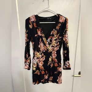 Lulus Long Sleeve Floral Dress